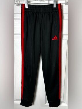Adidas Sweatpants Sweats Black/Red Stripes Youth Kids Boys 8 (Boys S)